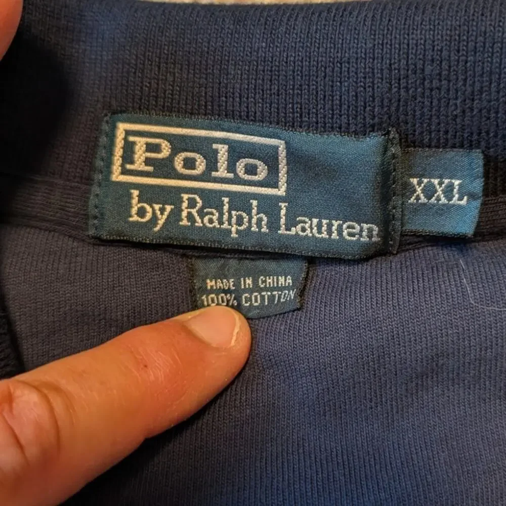 Polo by Ralph Lauren Mens XXL Navy Blue Short Sleeve Pique Golf Polo Shirt